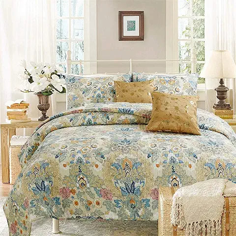 COZY LINE HOME FASHIONS LUXURY CLASSIC BEDDING QUILT SET QUEEN