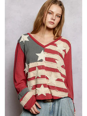 ALL AMERICAN EASE LONG SLEEVE TOP