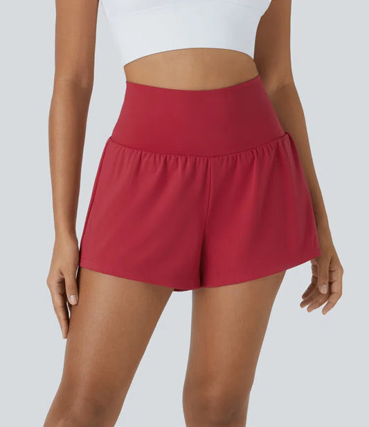 AIRY SUPER HIGH WAISTED COOL TOUCH YOGA SHORTS WITH POCKETS