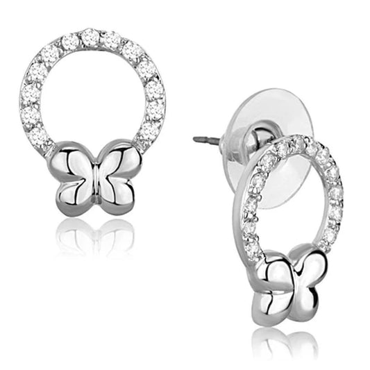 ALAMODE RHODIUM BRASS EARRINGS